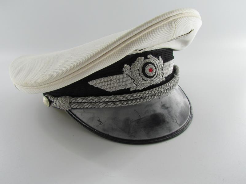 Luftwaffe Officers White Summer Visor Cap