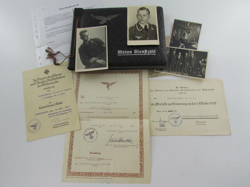 Luftwaffe Photo Album and Award Documents From One Person