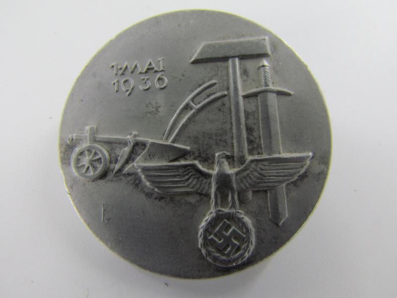 German Tinnie/Day badge. “1st Mai 1936”