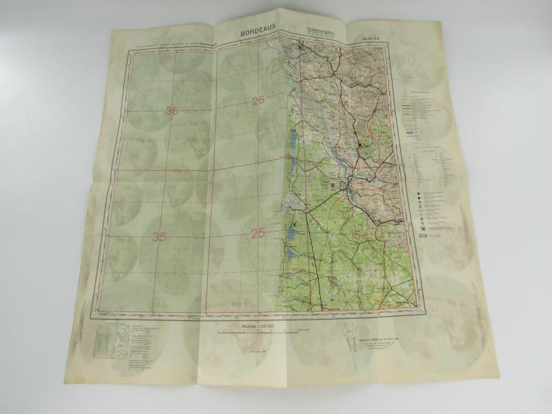 Luftwaffe Navigation Map Bordeaux France 1933  ( SCHWERTER ZU PFLUGSCHAREN)