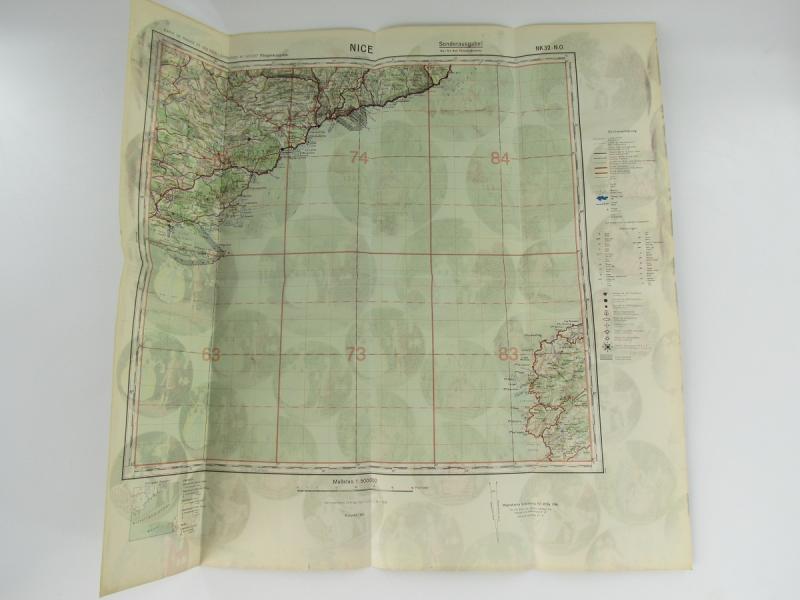 Luftwaffe Navigation Map Nice France 1935  ( SCHWERTER ZU PFLUGSCHAREN)