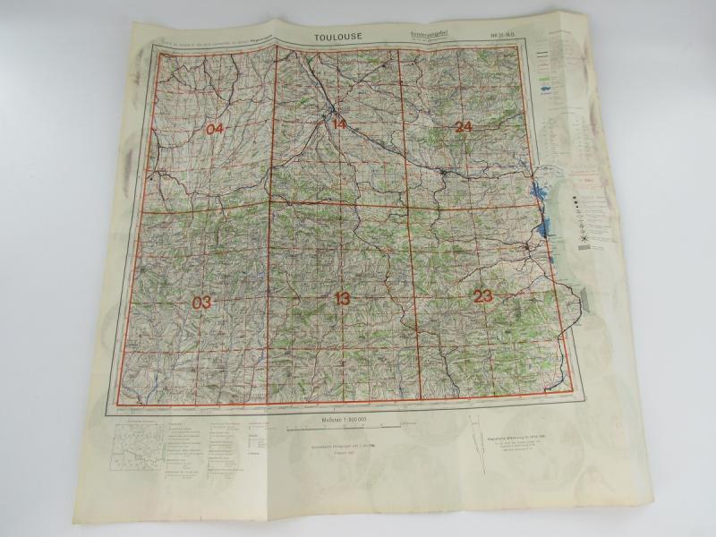 Luftwaffe Navigation Map Toulouse France 1934 ( SCHWERTER ZU PFLUGSCHAREN)