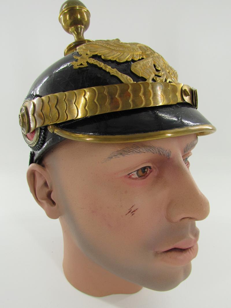 German officers spike helmet ( Pickelhaube ) Artillery, Franco-Prussian war.