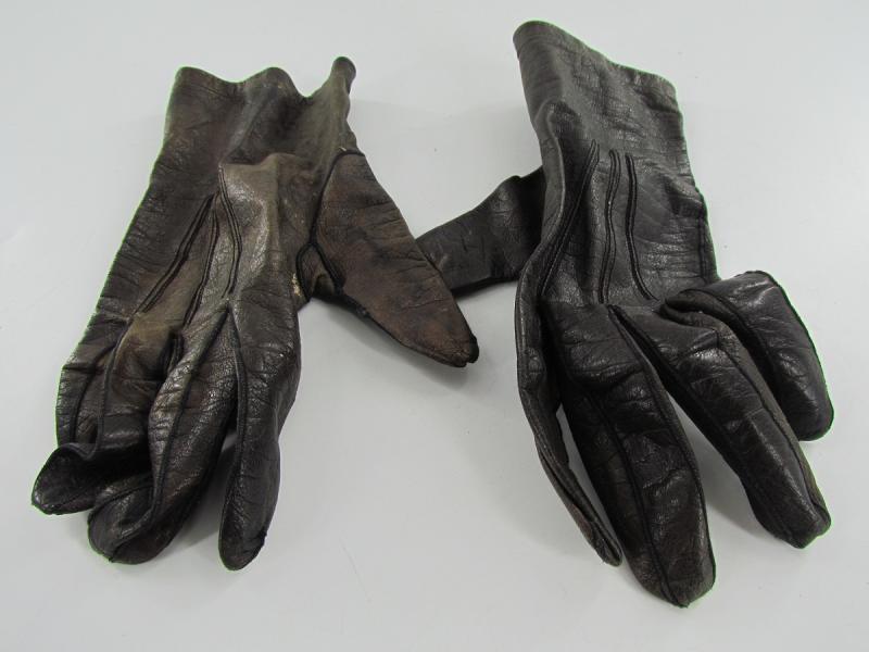 WW1 German Leather Gloves Maker Marked