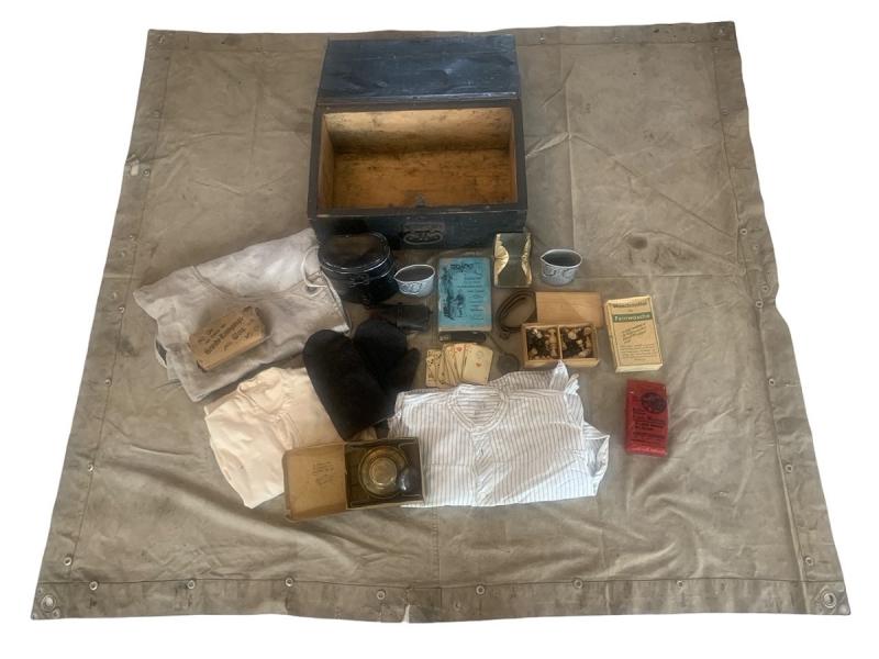 WW1 German Personal Box With Contents, 124th Regiment