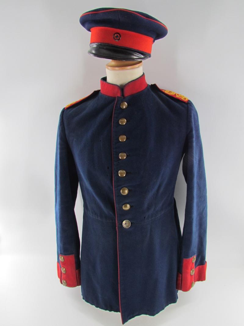 Franco-Prussian war German infantry tunic+cap. 124th Würtemmberg regiment