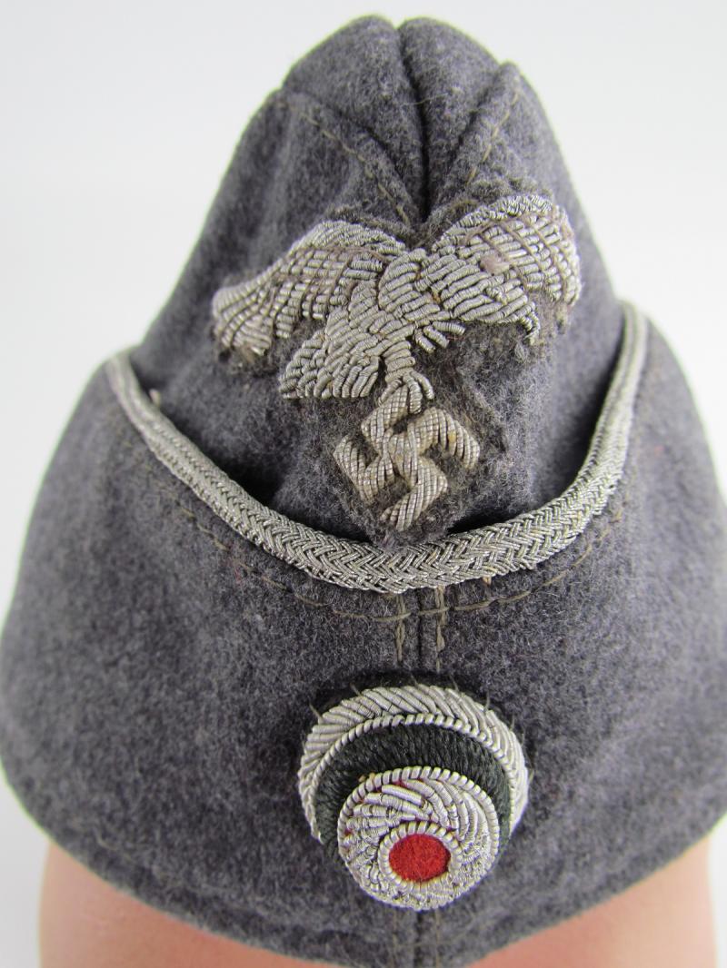 Luftwaffe Officers Side Cap With Embroidered Insignia