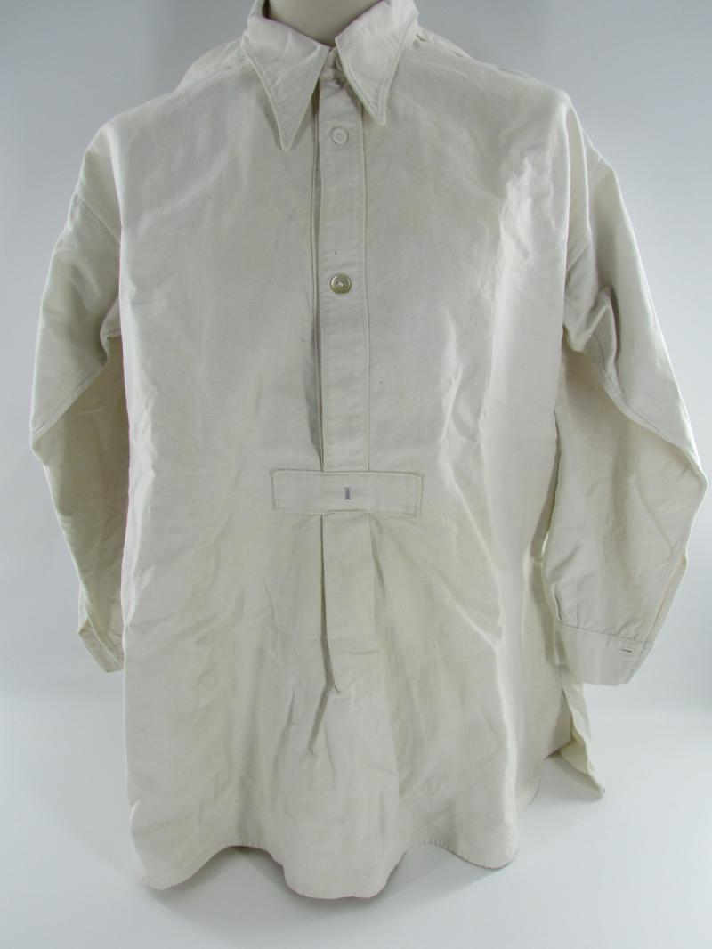 White Cotton Blouse Maker Marked 1942 And Named to SS Rottenführer