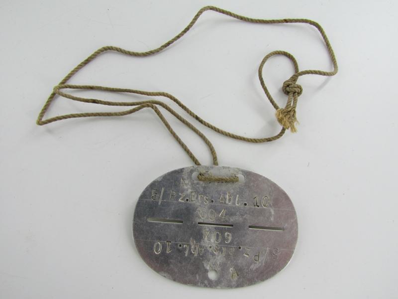 Wehrmacht Panzer Erzats Abteilung 10 Dog Tag