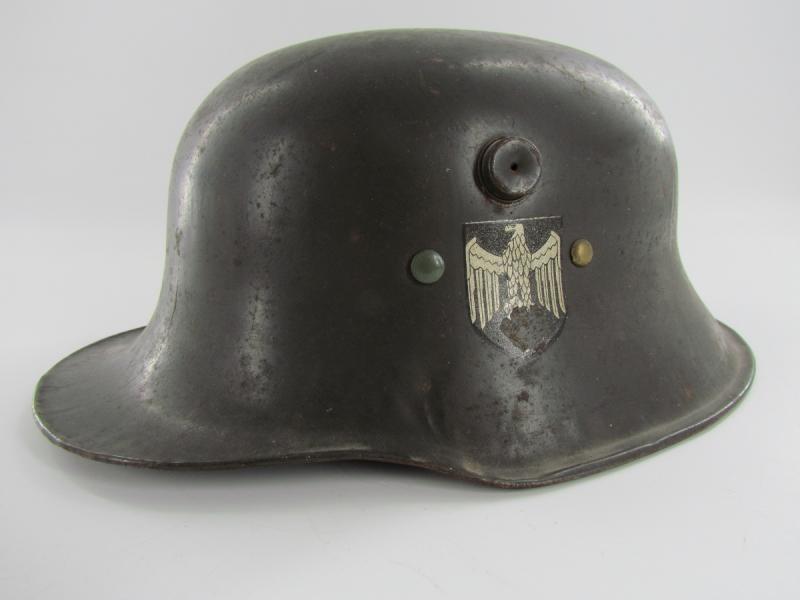 Children's steel helmet, army model M18/35 with both badges....denazified !!