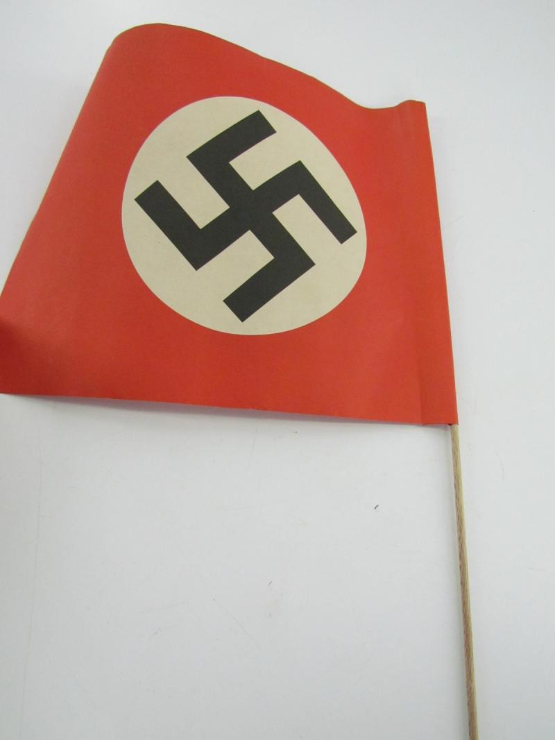 Paper Swastika Flag on Pole