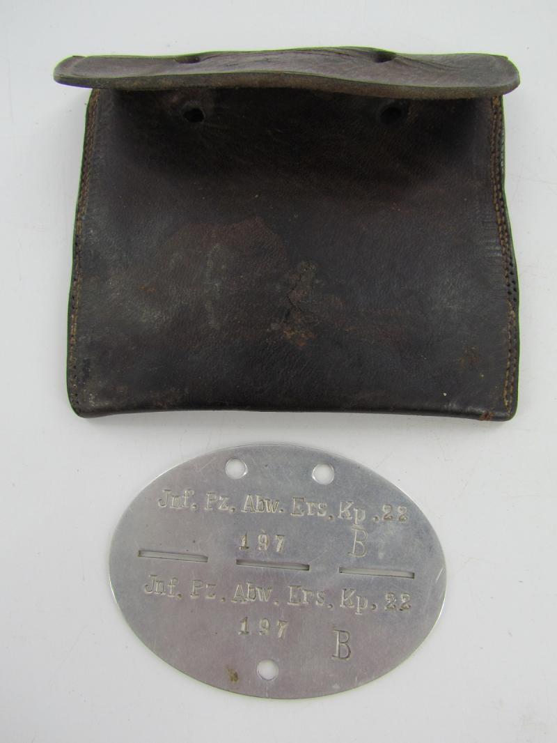 Wehrmacht Infantry Dog-Tag With Original Leather Pouch