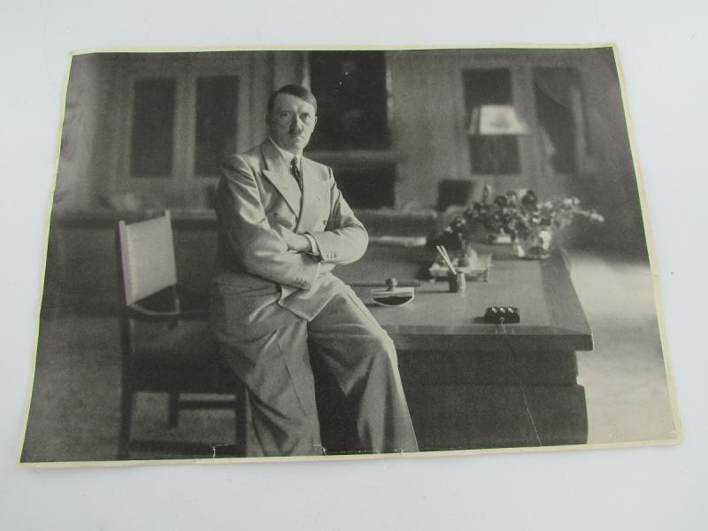 Photo Adolf Hitler Sitting on the Edge of his Desk 1933