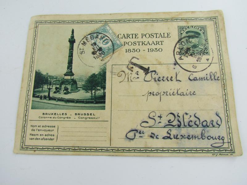 Postcard From Brussels Send To Luxembourg 1930