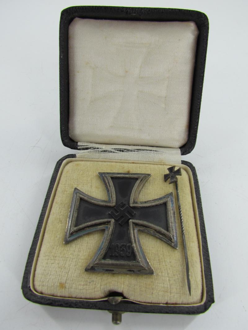 Cased Unmarked Iron Cross 1st Class With Miniature Version