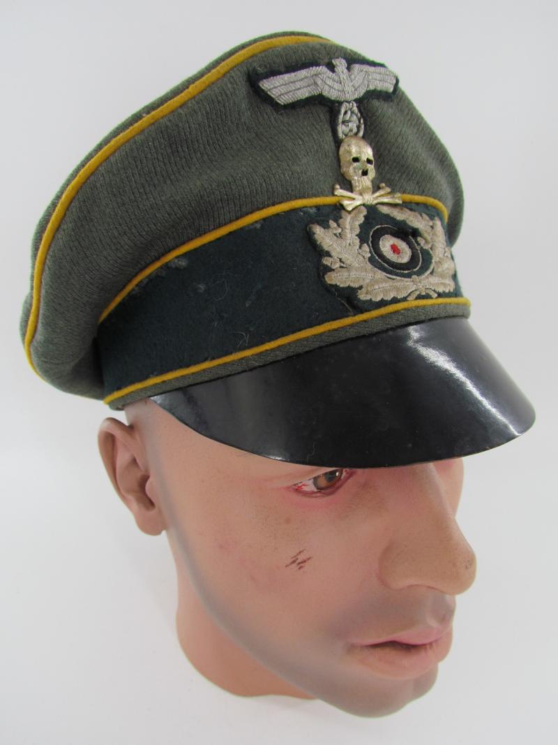 WH (Heer) Kavallerie Officers 'Crusher' Visor Cap Maker Marked