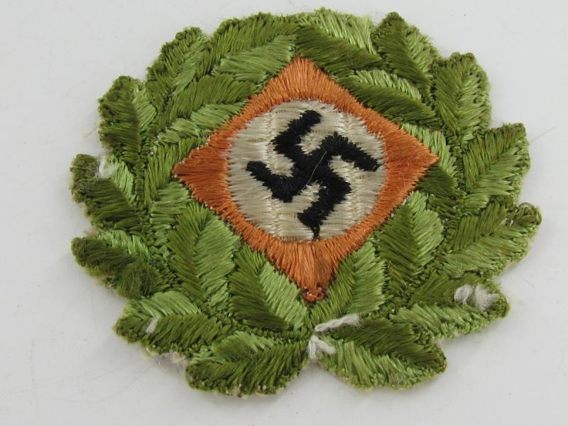 Original Nazi Era German Small Embroidered Swastika on Wreath