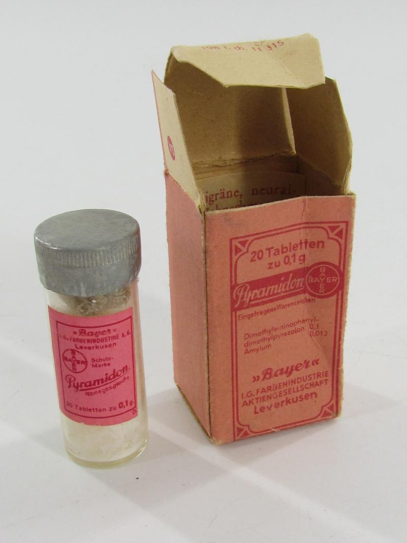 Small Bottle of pyramidon tablets in Box