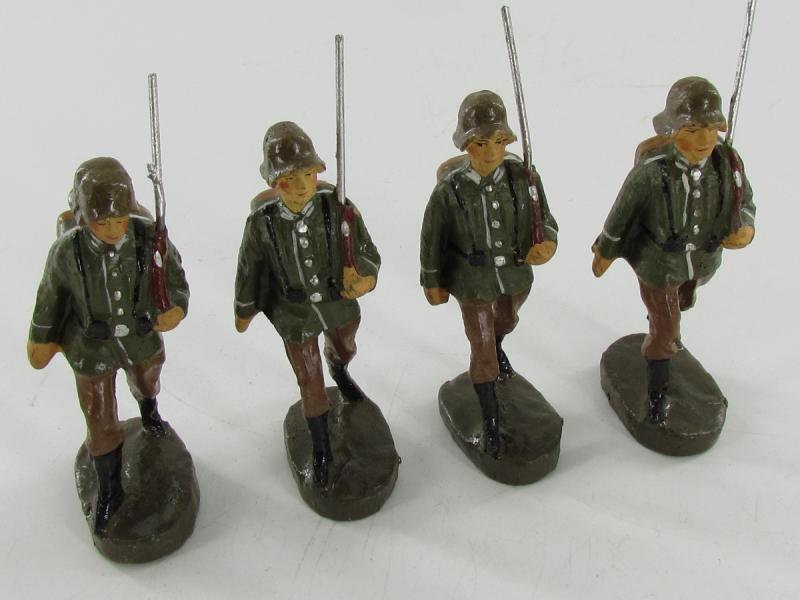 Grouping of 4 x WW2 Era German Toy Soldiers
