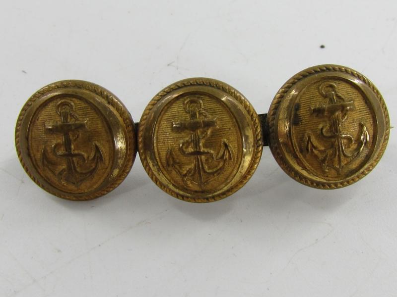 Kriegsmarine 3 x Small Buttons Broche