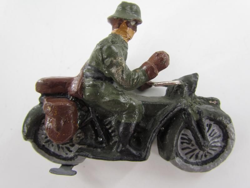 German Soldier On a Motor Bike ( Lineol )