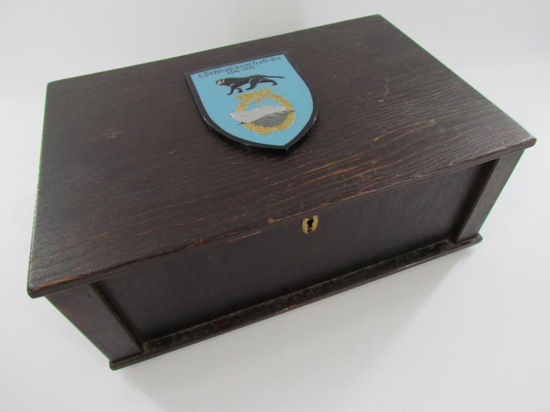 Wooden Box With Badge,4th Schnellbootflotille 1940-1945