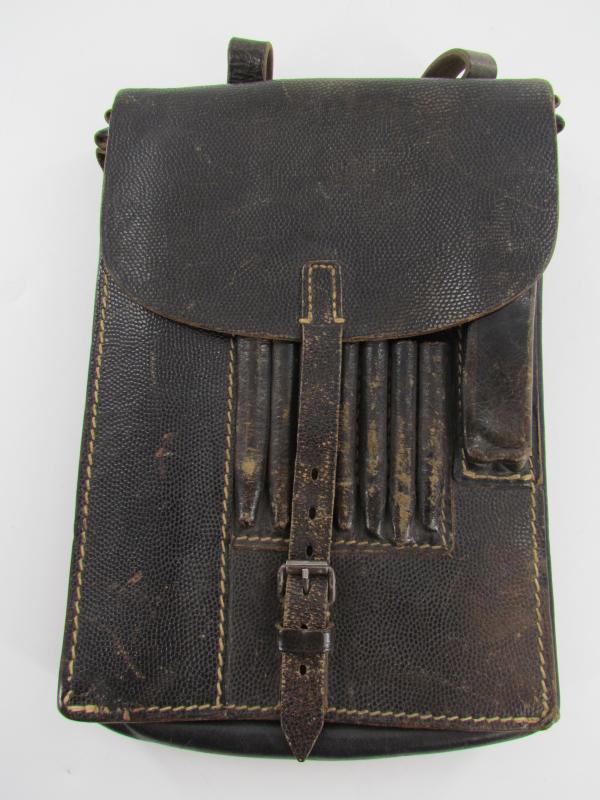 WH/SS Black Leather Map Case-Meldetasche 1942