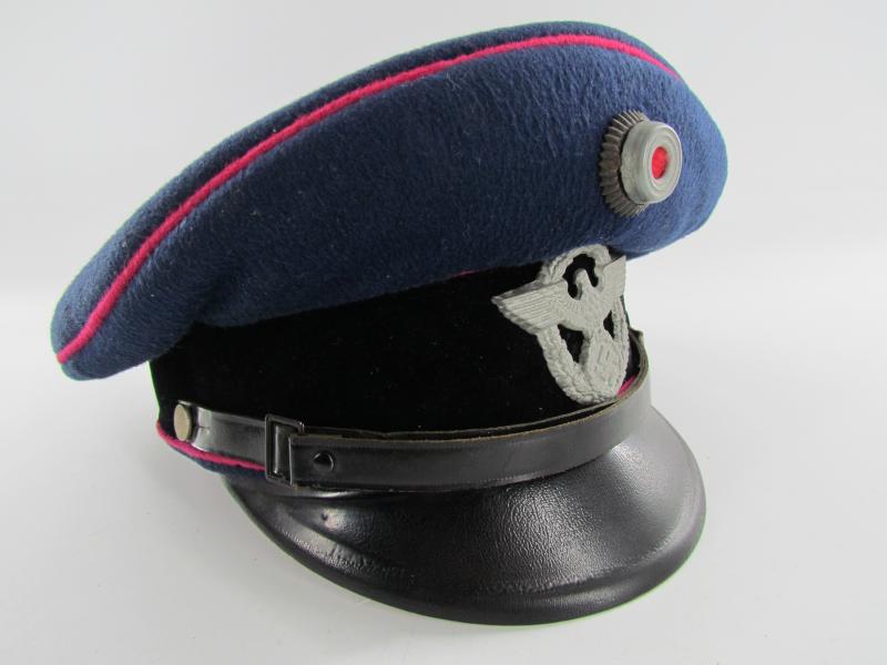 German Feuerschutzpolizei ( Fire Police ) EM/NCO Visor Cap