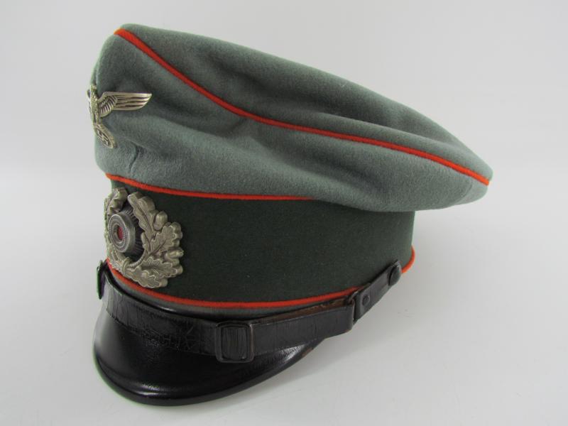 Crushed Heer Artillery EM/NCO Visor Cap by Erel...Sonderklasse