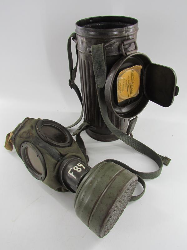 WH/SS Gasmask Cannister With Contents 1940