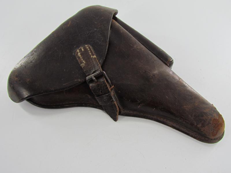WW1 Hardshell P08 Luger Holster Dated 1910 and Unit Marked