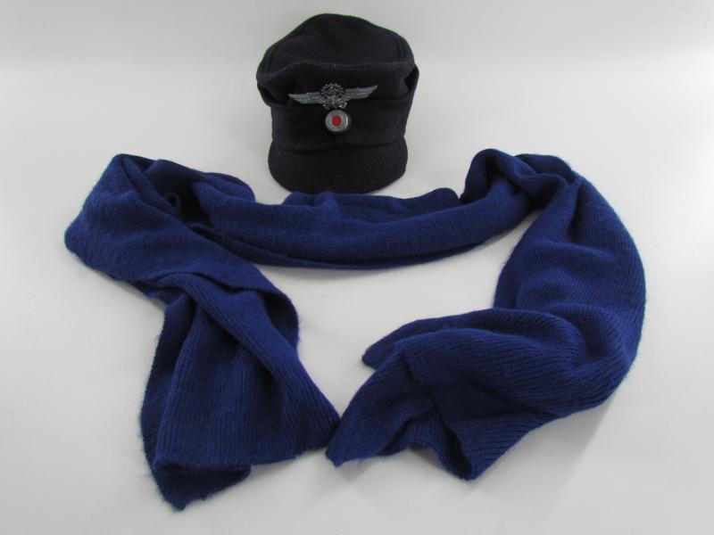 WW2 Female hat for a member of DRB/DAF and a scarf