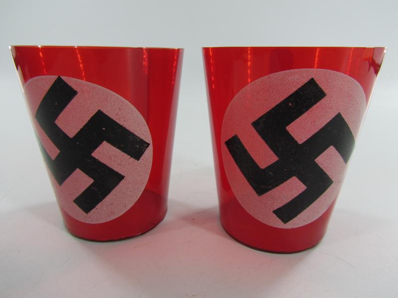 2 x NSDAP Political Party Celluloid Candle Holders, Original