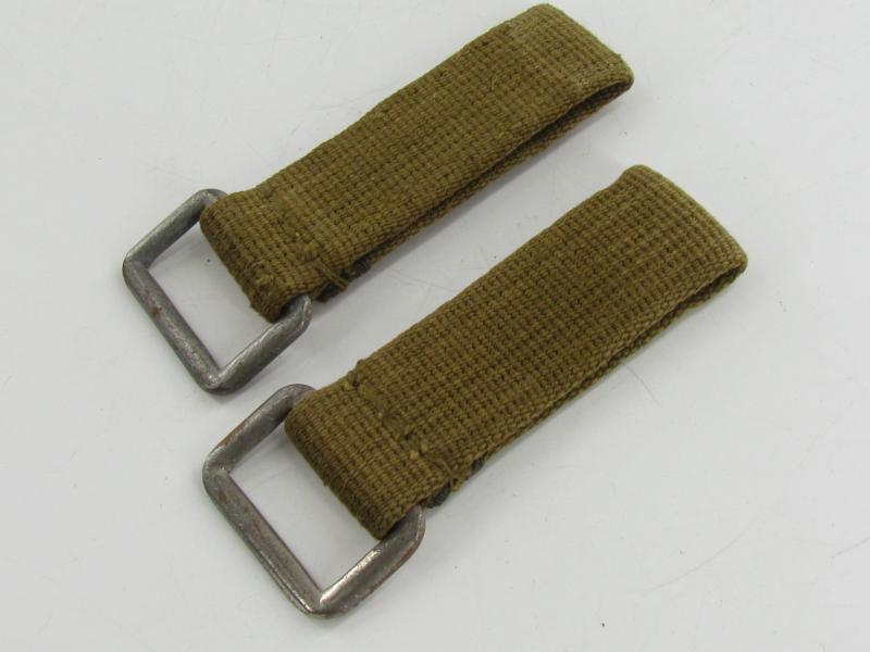 2 x Wehrmacht tropical ‘Afrikakorps’ D-ring in webbing