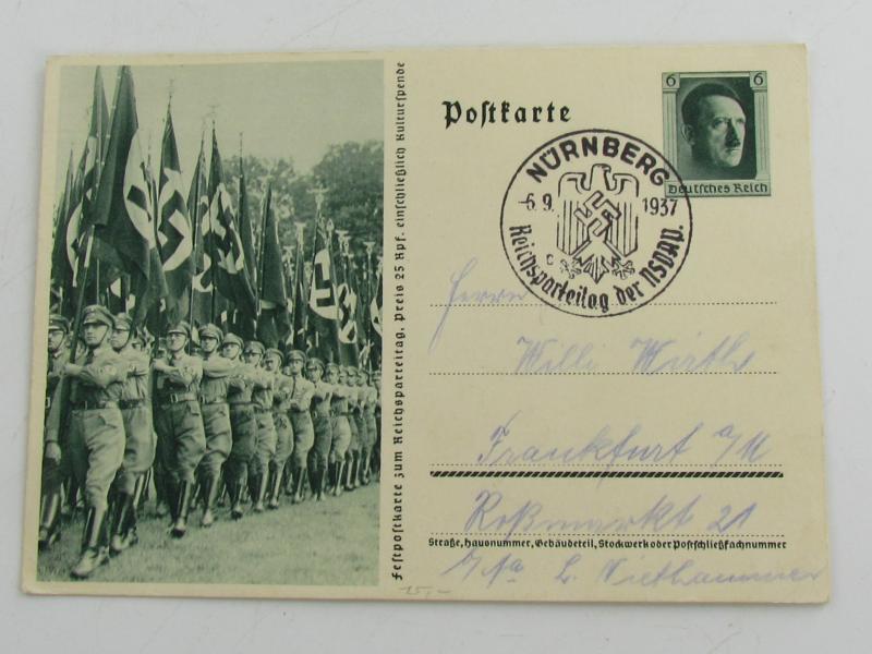 Postcard for the Nazi Party Rally Nuremberg 1937