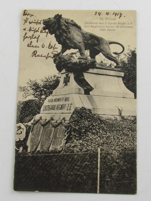 Memorial Postcard :  battle 24-04-1917