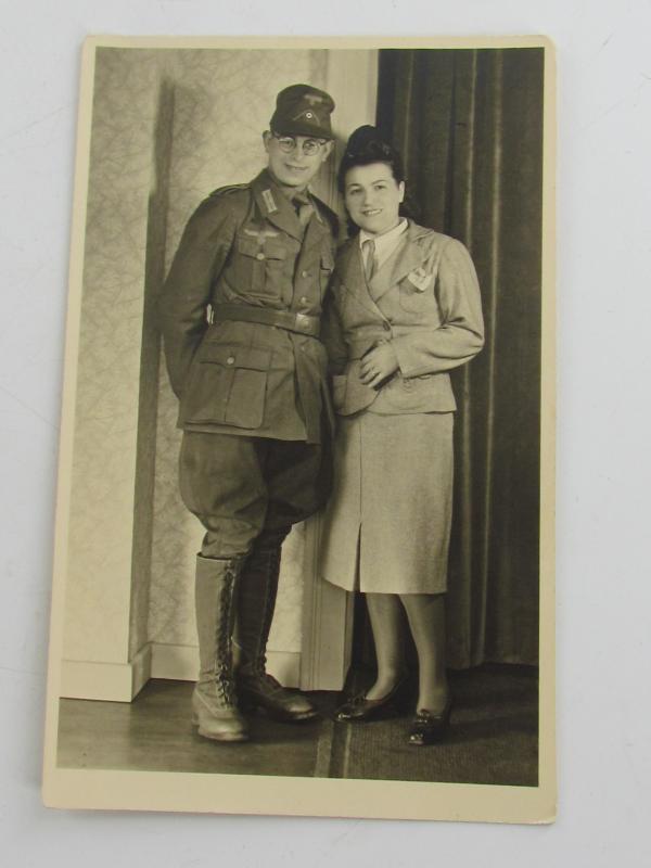 Portrait Photo of a Wehrmacht Soldier With his Wife