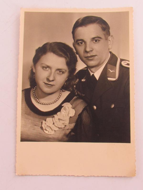 Portrait Photo of a Luftwaffe Soldier With his Wife