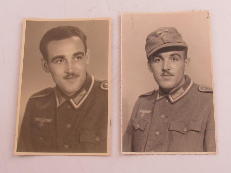 2x Portrait Photo of a Wehrmacht Soldier