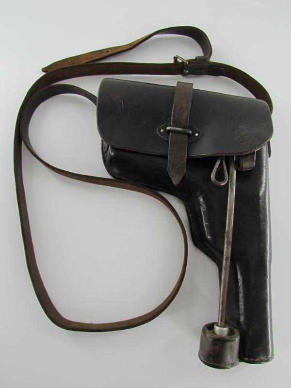 Pre-War Flage Gun Pouch for Shortened Hebel with Cleaning Rod