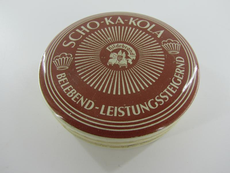 German Scho-Ka-Kola Tin Can With Content