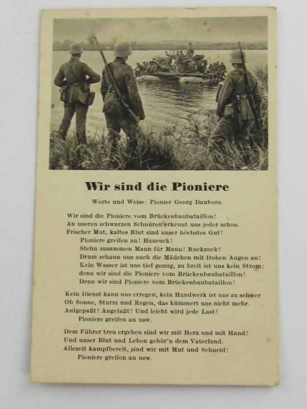 Wehrmacht Song Postcard Wir sind die Pioniere