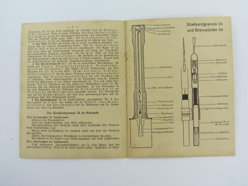 Stielhandgranate 24' Instruction Card 1936