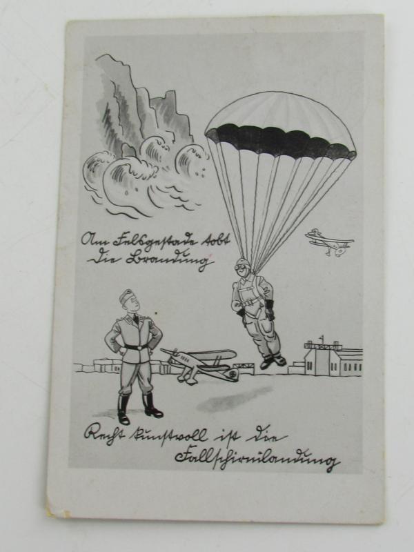 Luftwaffe Funny Paratroopers Postcard