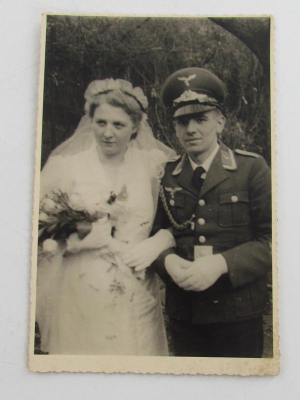 Portrait Photo of a Luftwaffe Soldier and his Wife