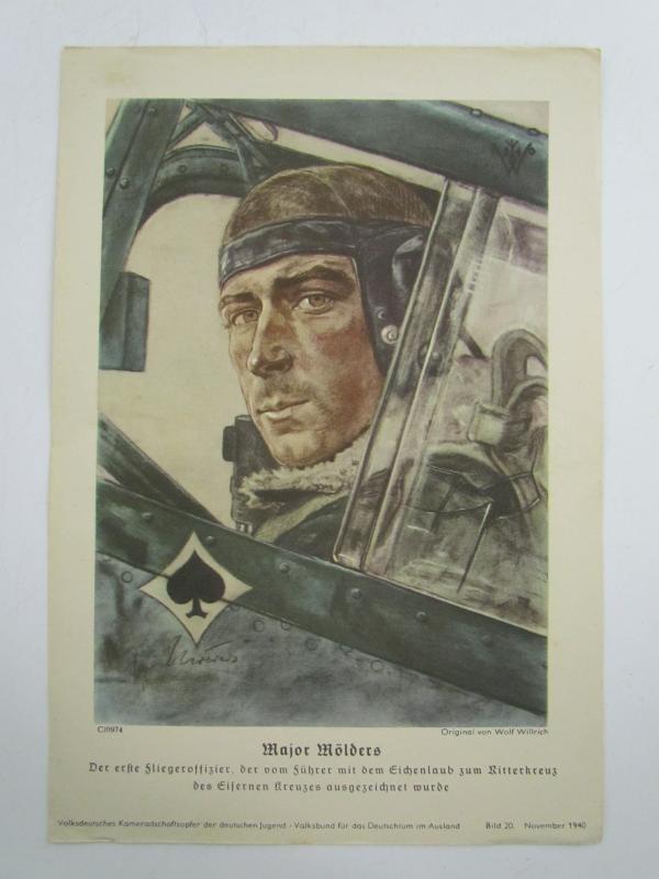 Third Reich Print Wolf Willrich Painting Major Mölders