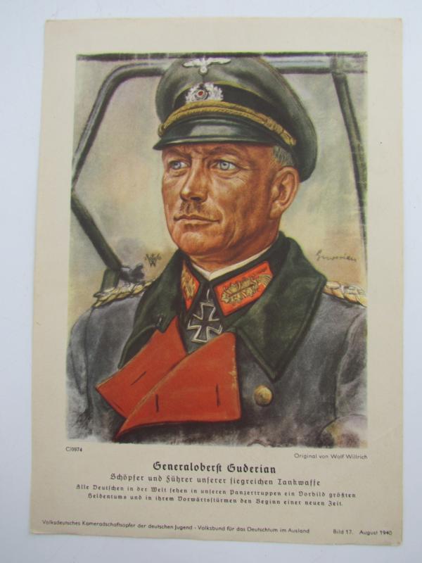 Third Reich Print Wolf Willrich Painting Generalobers Guderian