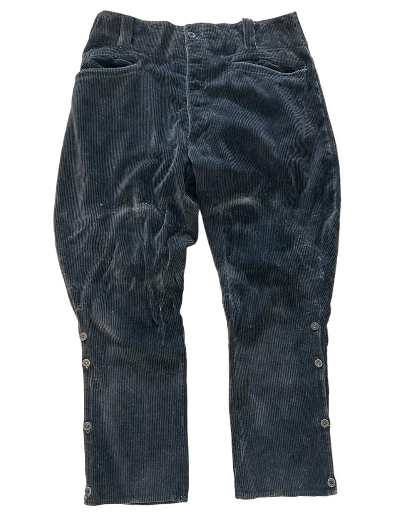 Hitler Youth Black Corduroy Trousers