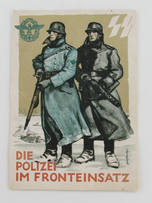 SS-Polizei Propaganda Postcard