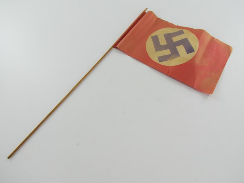 Paper Swastika Flag on Pole